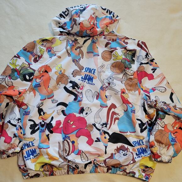MEMBERS ONLY Jacket Space Jam Looney Tune Squad Hooded Windbreaker Size 4X - Picture 11 of 11